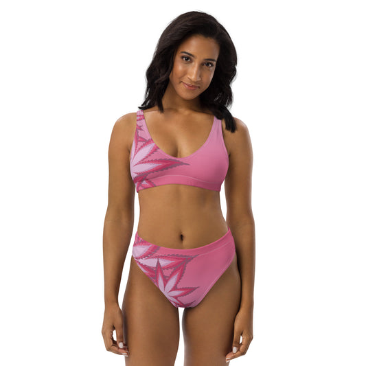 Shades of Pink Recycled High-Waisted Bikini