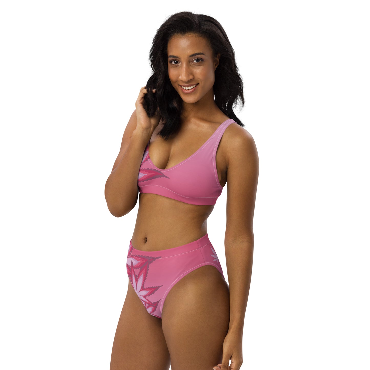 Shades of Pink Recycled High-Waisted Bikini