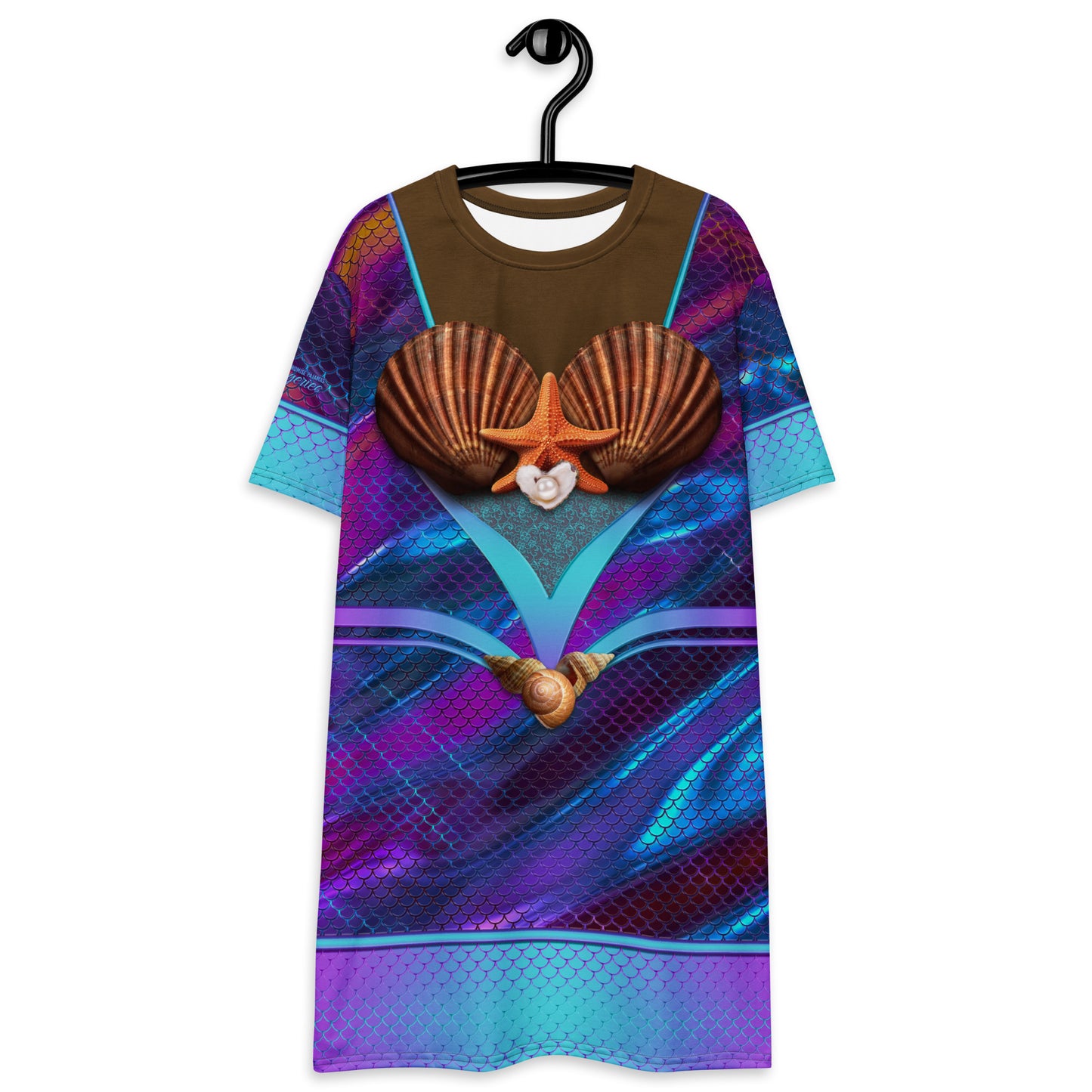 Pajamgeries T-shirt Dress - Mermaid - Ebony
