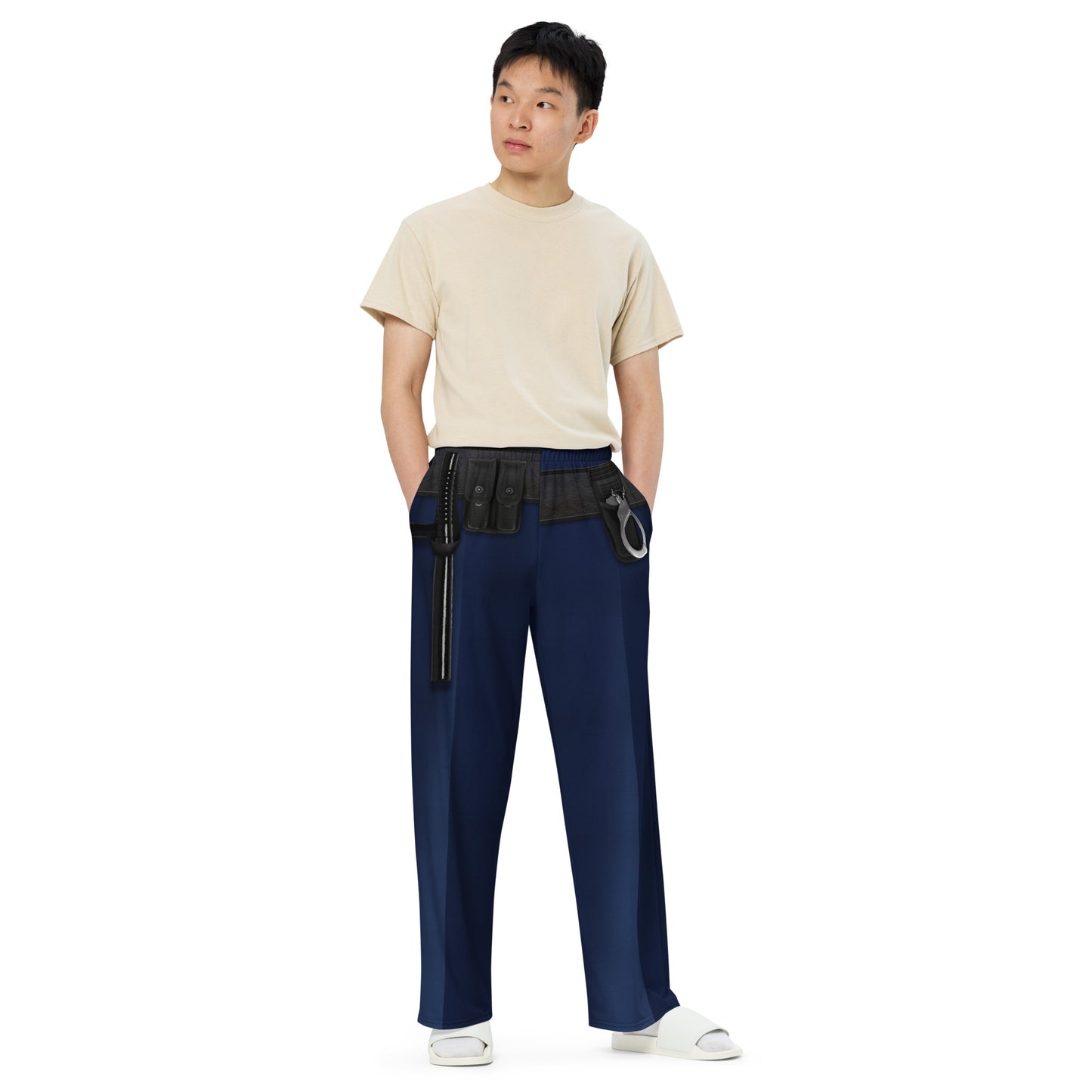 Pajamgeries All-over Print Wide-leg Pajama Pants - Officer Hotstuff