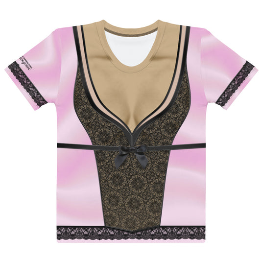 Pajamgeries Women's T-shirt - Pink and Black - Mediterranean