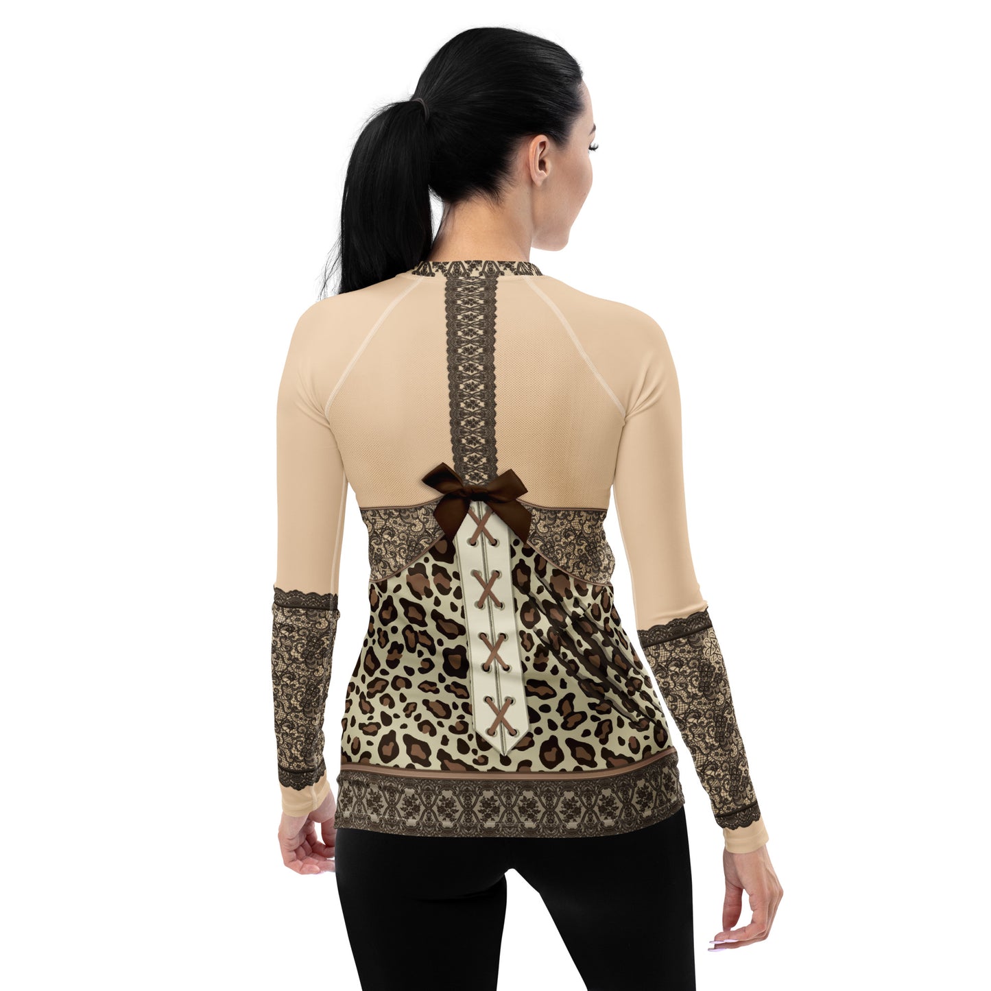 Pajamgeries Women's Rash Guard - MeWOW - Ivory