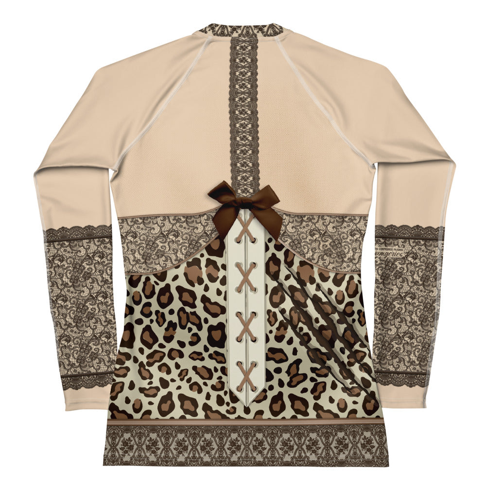 Pajamgeries Women's Rash Guard - MeWOW - Ivory