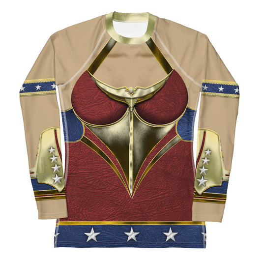 Pajamgeries Women's Rash Guard - Superheroine - Mediterranean