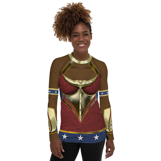 Pajamgeries Women's Rash Guard - Superheroine - Ebony