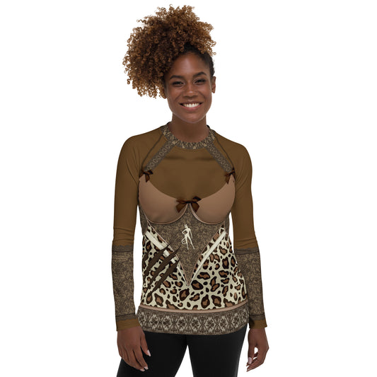 Pajamgeries Women's Rash Guard - MeWOW - Ebony