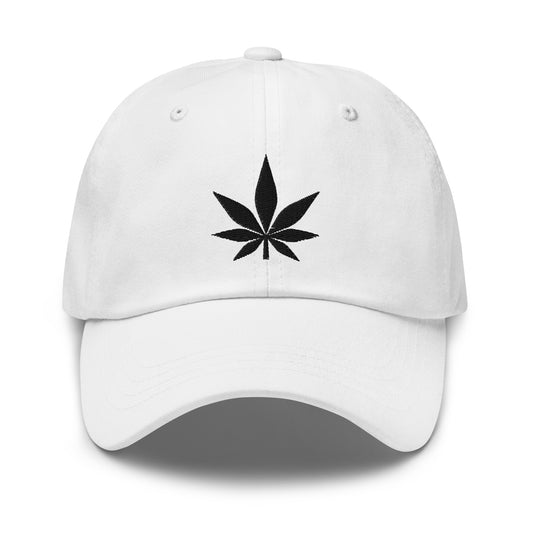 Contrast 3D Puff Pot Leaf Dad Hat - Black