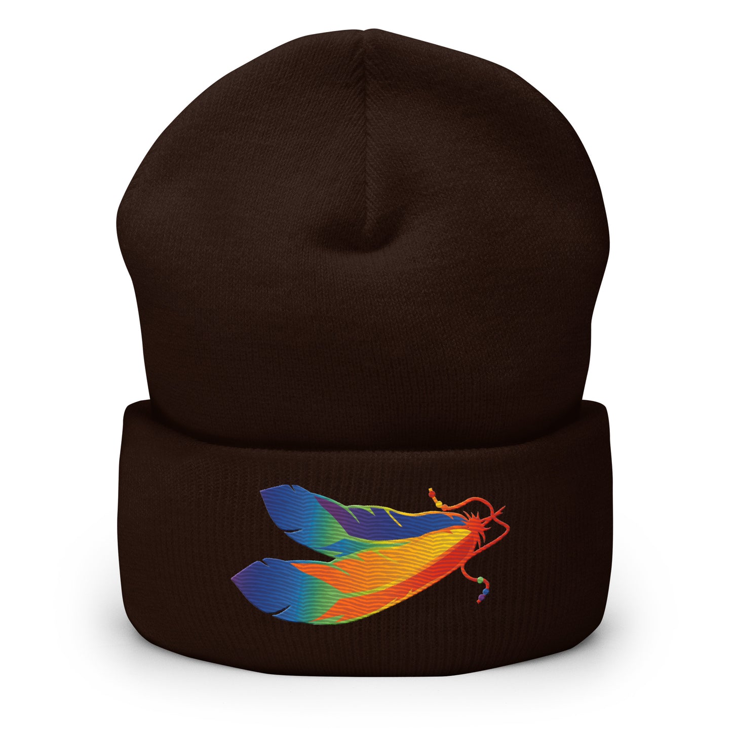 Two Feathers Two Spirits Cuffed Beanie