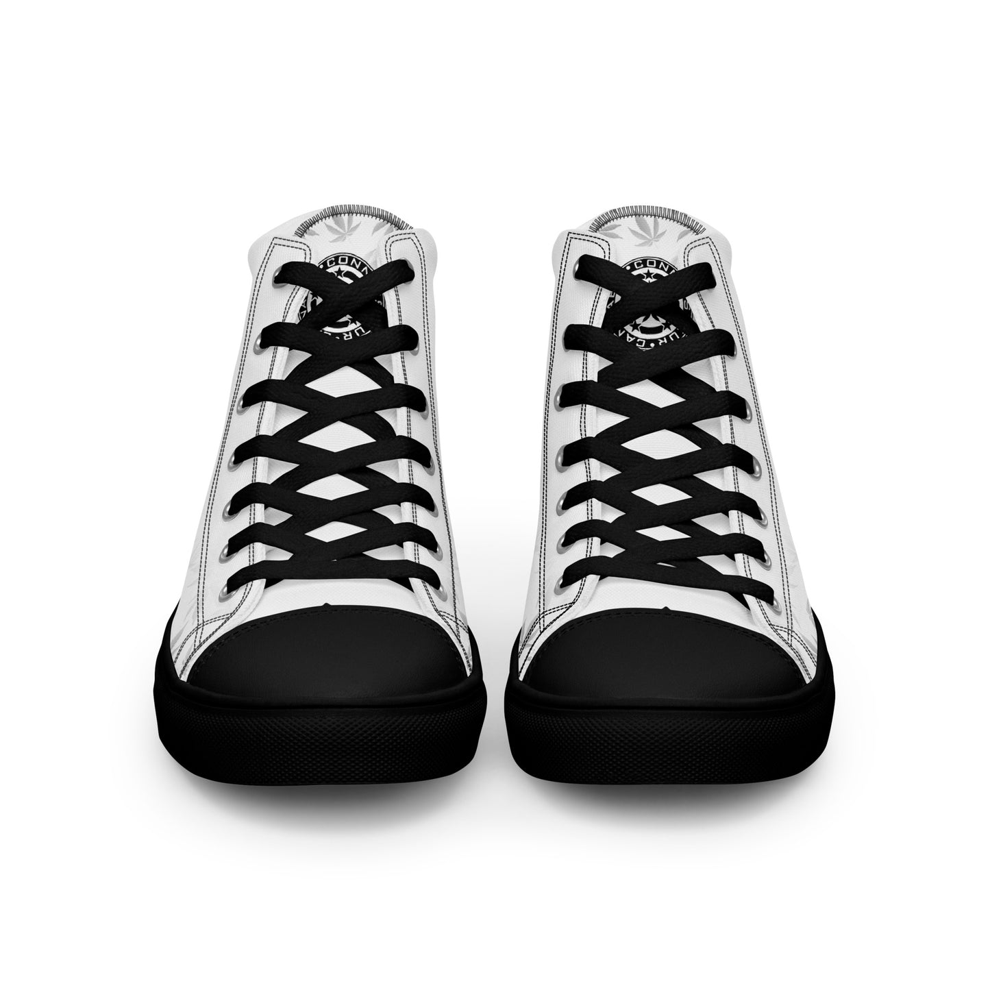 Cannabis Connoisseur Women’s High Top  Canvas Shoes - Contrast White