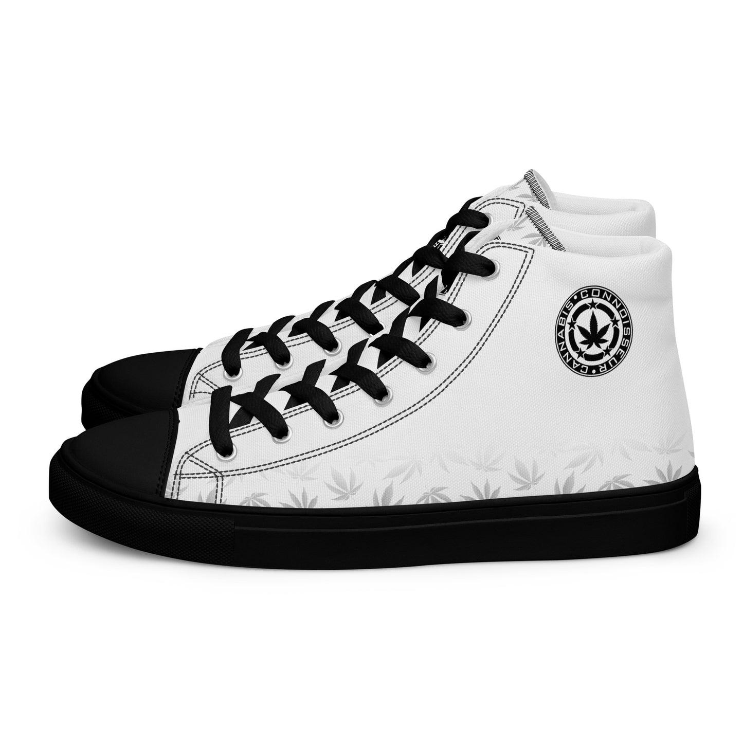 Cannabis Connoisseur Women’s High Top  Canvas Shoes - Contrast White