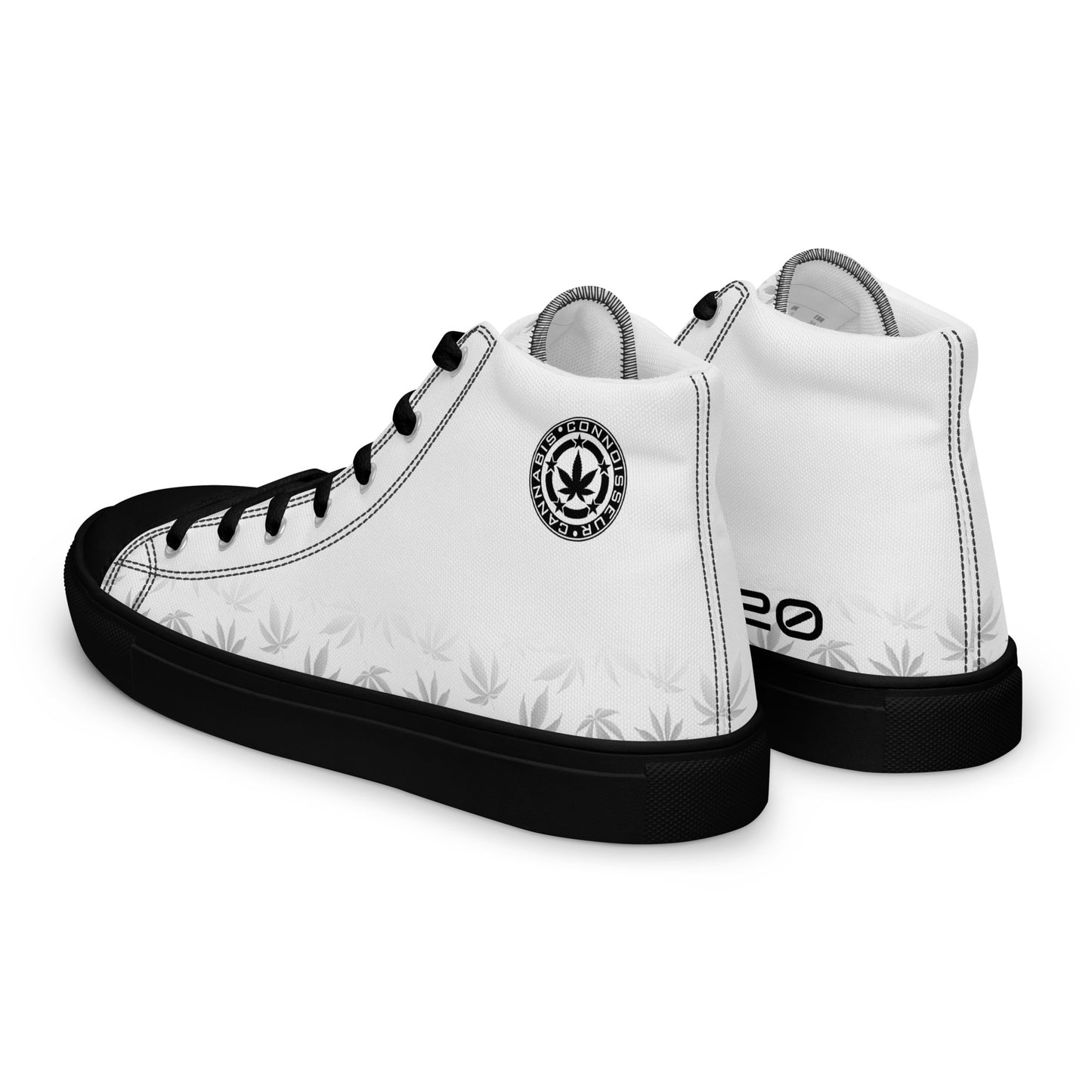 Cannabis Connoisseur Women’s High Top  Canvas Shoes - Contrast White