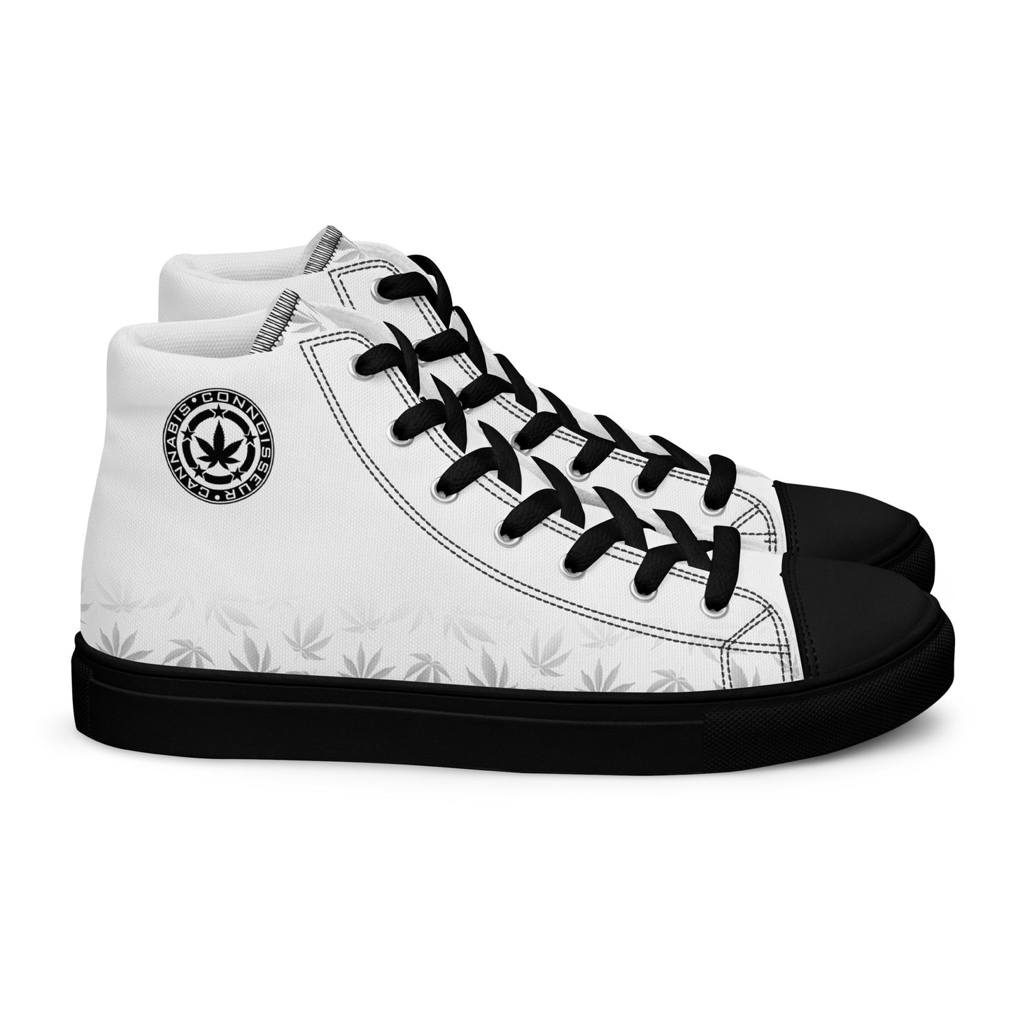 Cannabis Connoisseur Women’s High Top  Canvas Shoes - Contrast White
