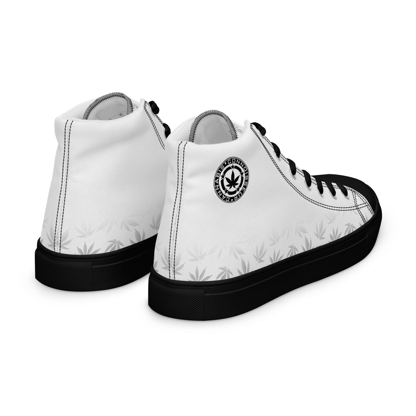 Cannabis Connoisseur Women’s High Top  Canvas Shoes - Contrast White