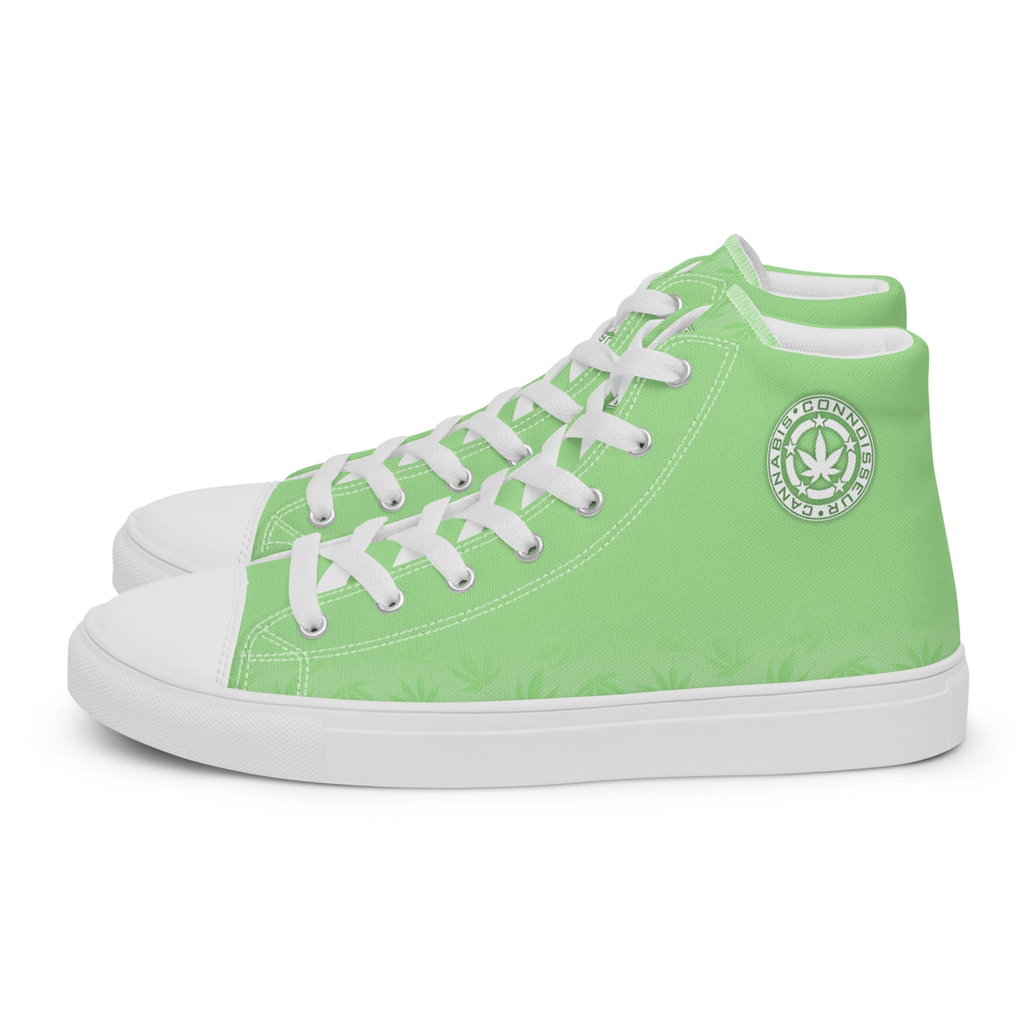 Cannabis Connoisseur Women’s High Yop Canvas Shoes - Mint